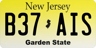 NJ license plate B37AIS