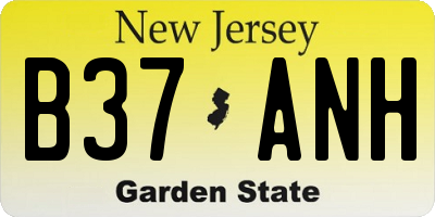 NJ license plate B37ANH