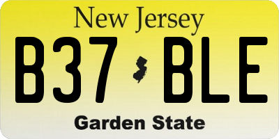 NJ license plate B37BLE