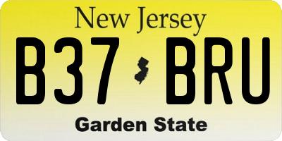 NJ license plate B37BRU