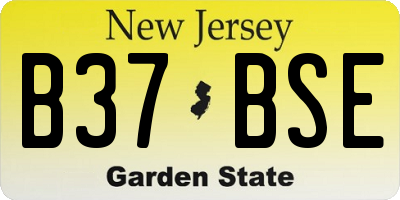 NJ license plate B37BSE