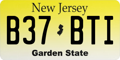 NJ license plate B37BTI