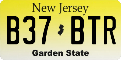 NJ license plate B37BTR