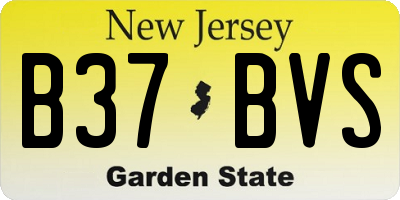 NJ license plate B37BVS
