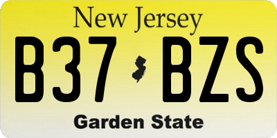 NJ license plate B37BZS