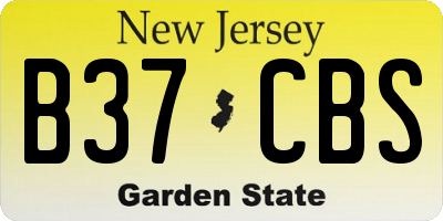NJ license plate B37CBS