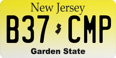 NJ license plate B37CMP