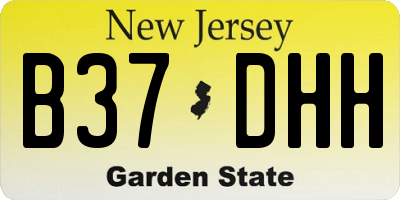 NJ license plate B37DHH