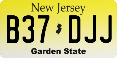NJ license plate B37DJJ
