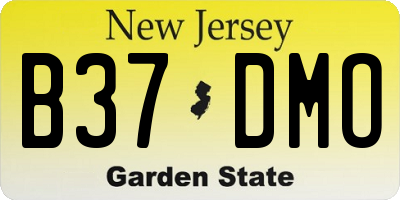 NJ license plate B37DMO