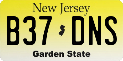 NJ license plate B37DNS