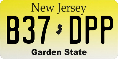 NJ license plate B37DPP