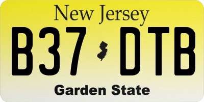 NJ license plate B37DTB