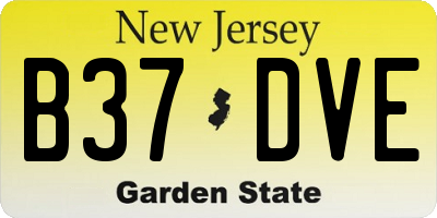 NJ license plate B37DVE