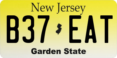 NJ license plate B37EAT