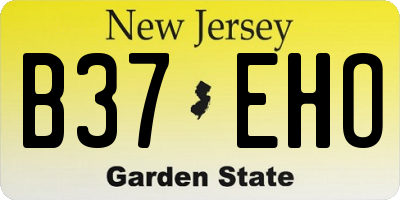 NJ license plate B37EHO