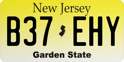 NJ license plate B37EHY