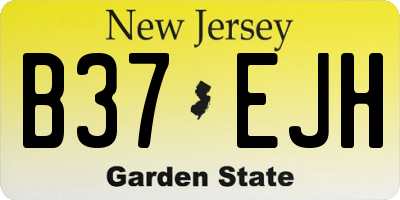 NJ license plate B37EJH