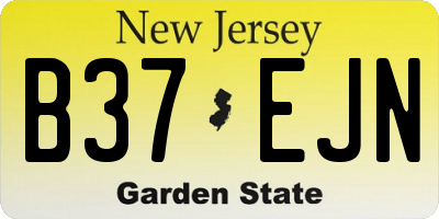 NJ license plate B37EJN