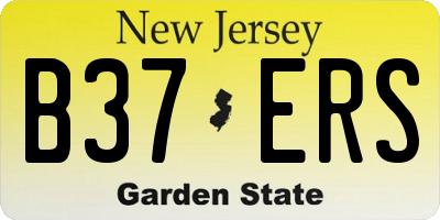 NJ license plate B37ERS