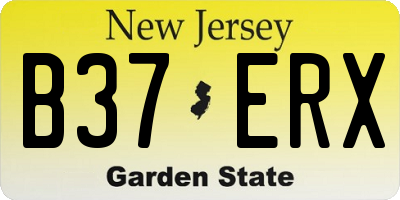 NJ license plate B37ERX