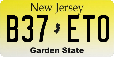 NJ license plate B37ETO