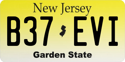 NJ license plate B37EVI