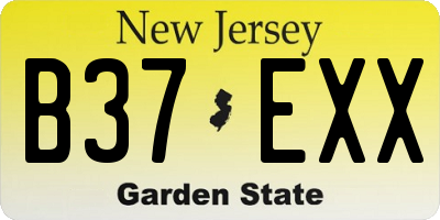 NJ license plate B37EXX