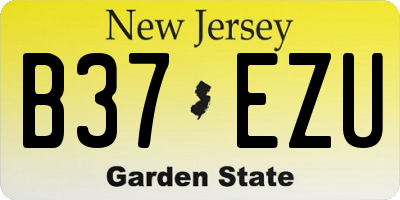 NJ license plate B37EZU