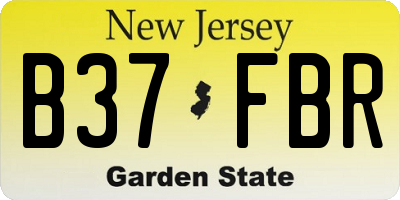 NJ license plate B37FBR