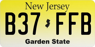 NJ license plate B37FFB