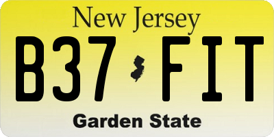 NJ license plate B37FIT