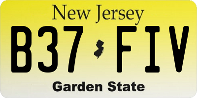 NJ license plate B37FIV