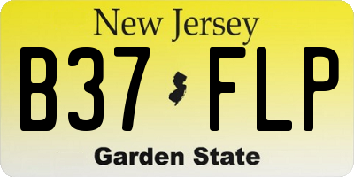 NJ license plate B37FLP