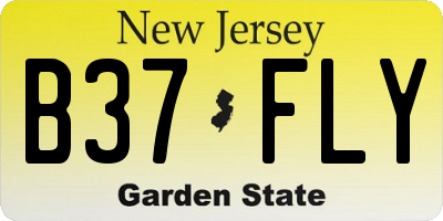 NJ license plate B37FLY