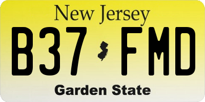 NJ license plate B37FMD