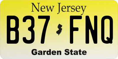 NJ license plate B37FNQ