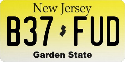NJ license plate B37FUD