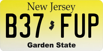 NJ license plate B37FUP