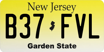 NJ license plate B37FVL
