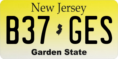 NJ license plate B37GES
