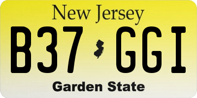 NJ license plate B37GGI