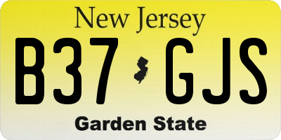 NJ license plate B37GJS
