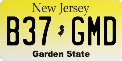 NJ license plate B37GMD