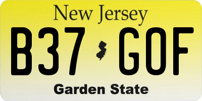 NJ license plate B37GOF
