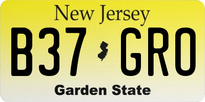 NJ license plate B37GRO