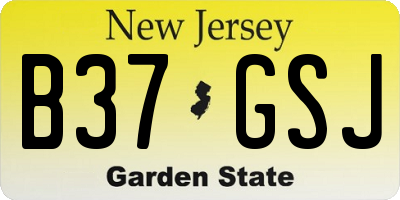 NJ license plate B37GSJ
