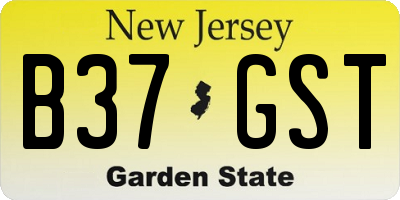 NJ license plate B37GST