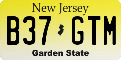NJ license plate B37GTM