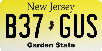 NJ license plate B37GUS